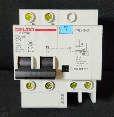 Delixi Electric DZ47LE C40 Circuit Breaker 2 Pole