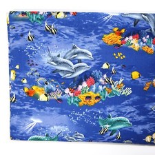 Howard Robinson Quilting Cotton Fabric Dolphins Ocean Corals BTHY Half Yard Fish