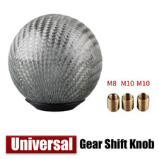 Universal Carbon Fiber Alloy Silver Ball Car Manual MT Gear Shift Knob Shifter