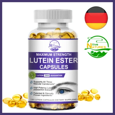 NATURE'S LIVE Hochdosierte Augenvitamine Mit Lutein,Zeaxanthin, Traubenkern 120 Kapseln