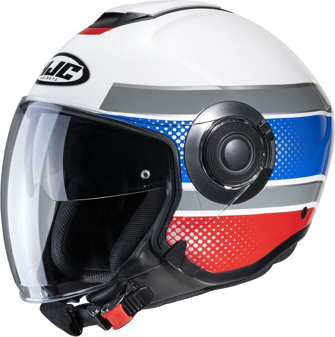 Casco Jet HJC Modello i40 Tolan MC21 Bianco Blu Rosso Taglia S