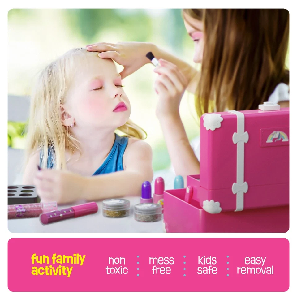 Kit de Maquillaje para Niños para Niñas - 43 Piezas Maquillaje Real Juego de Belleza Fingir Foto 3 de 4