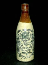 HINCKEL BREWING CO. - ALBANY, NY.  Advertising Stoneware Bottle - Bier Beer