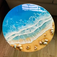 resin ocean coffee table epoxy end table decorative night stand unique table