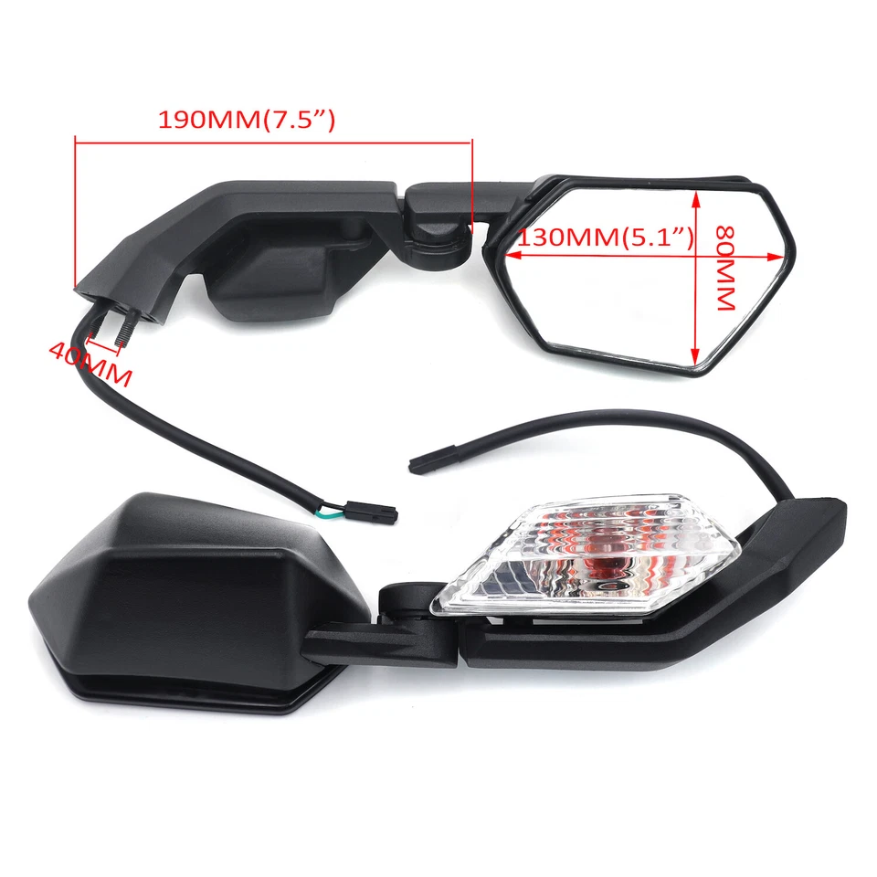 Left Right Mirrors with Turn Signal Light For Kawasaki Ninja ZX 10R 08-10 ZX10R - Image 2 of 4
