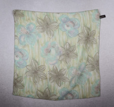 SYMPHONY SCARFS - WOMEN'S GREEN FLORAL PRINT SHEER SQUARE SCARF - 20" X 20"