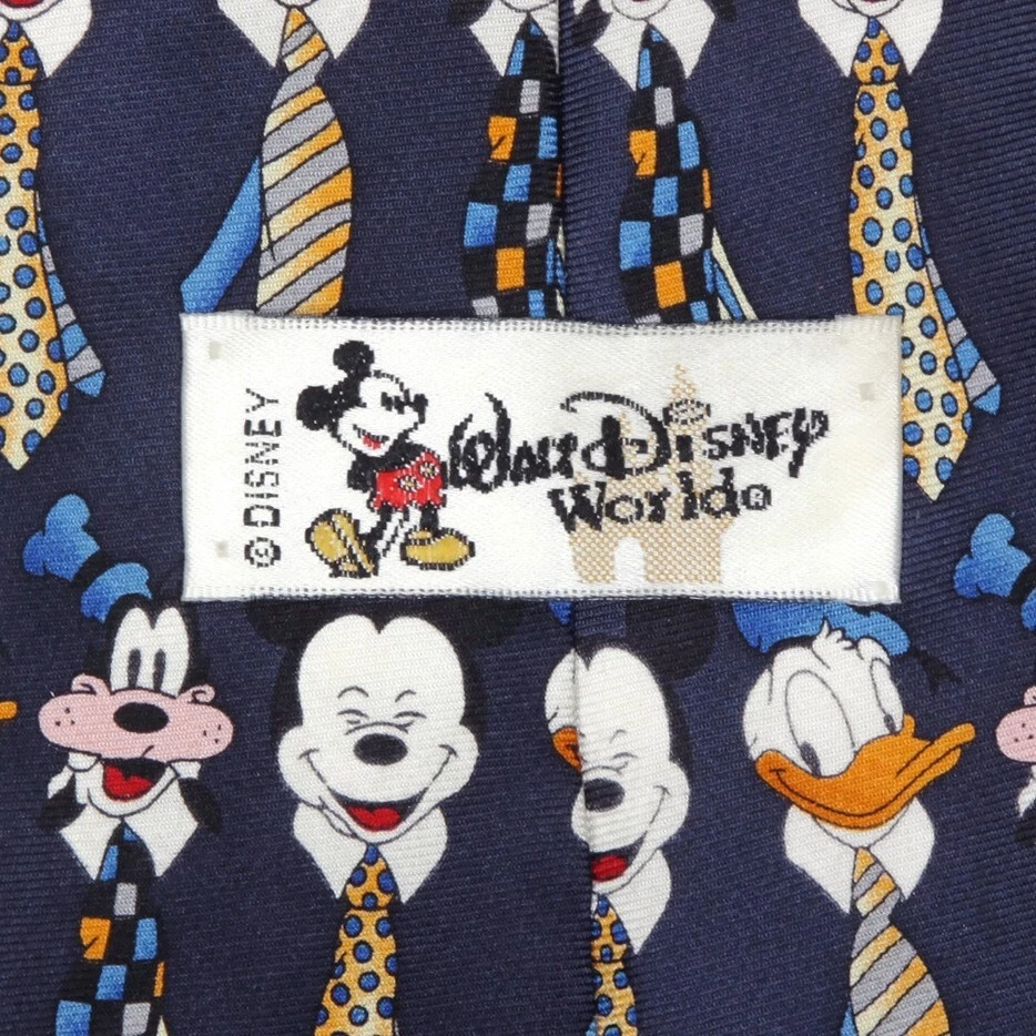 WALT DISNEY WORLD Mickey Donald Goofy Dress Up Wearing Ties Men's Silk Neck Tie - Image 4 of 4