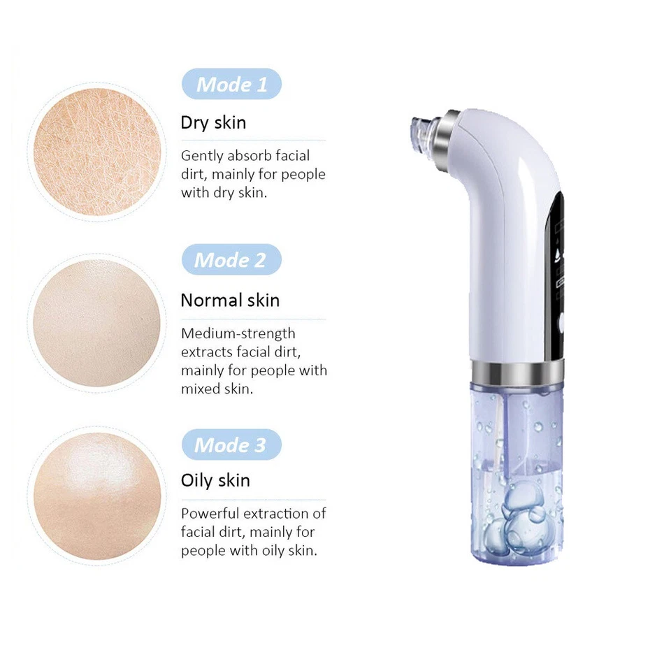 Electric Blackhead Remover Pore Cleaner Skin Face Machine Vacuum Facial Acne Dot - Image 3 of 4