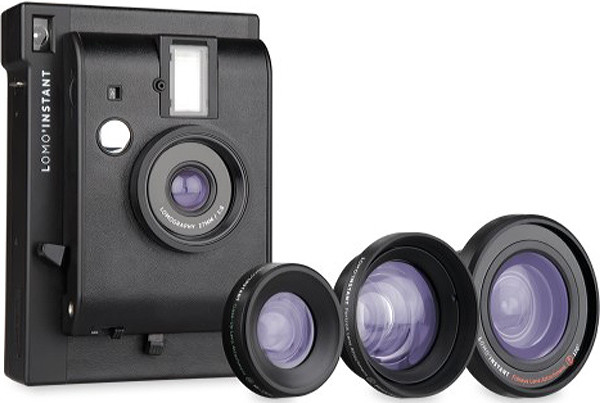 Lomo Instant boitier noir pack triple optique objectif amovible exposition multiple illuminee
