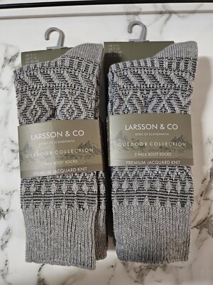 LARSSON & CO 4 Pack Men's Boot Socks Premium Jacquard Knit Spirit of Scandinavia