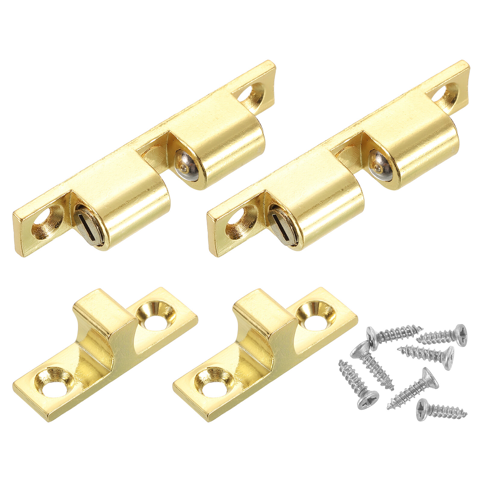 2Pcs Brass Double Roller Cabinet Latch for Closet Doors