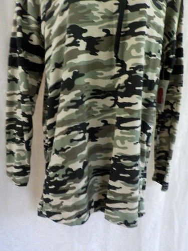 Bobbie Brooks Camouflage Hoodie NWT Multi Long Sleeves High Low Hem Cotton Blend - Picture 3 of 12