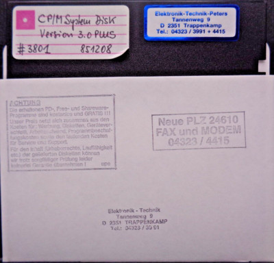 COMMODORE 128 -- CP/M SYSTEM-DISK VER. 3.0 PLUS (DISK)