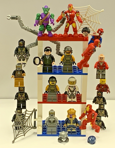 Marvel Lego Minifigure Lot Spiderman Thanos Iron Man Happy Hogan Antman & More - Picture 2 of 14