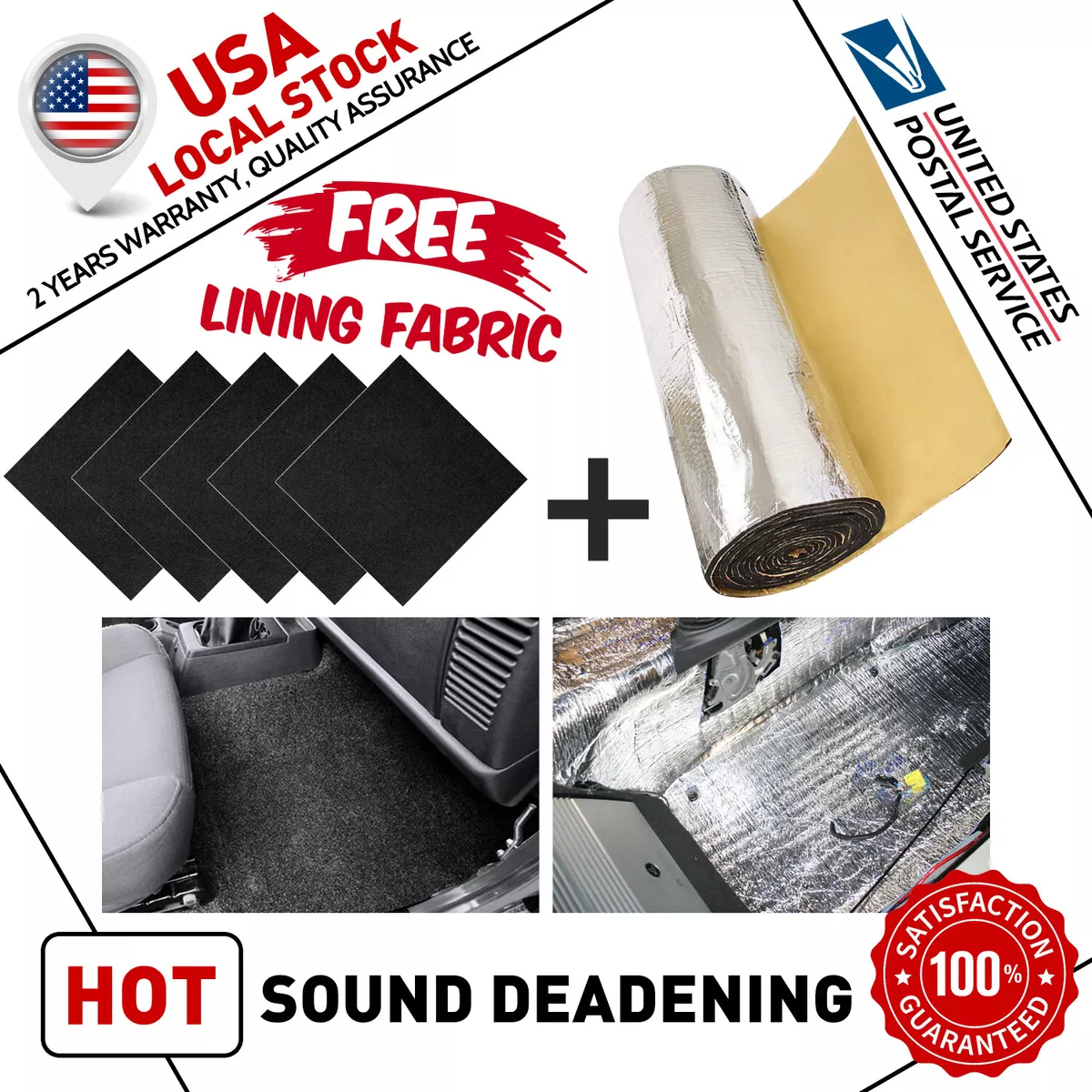 197mil 36sqft Car Heat Insulation Foam Sound Deadener Deadening Mat 20PCS