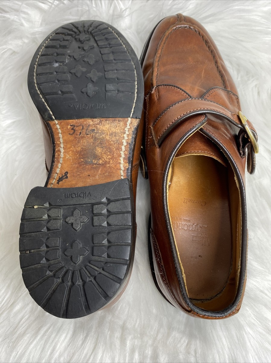 Allen Edmonds Cornell Suede Monk Strap 8 D Brown Suede Moc Toe Formal Vibram Allen Edmonds Cornell Mens Brown Leather Monk Strap Loafer  main image 3