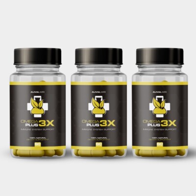 Omega Plus 3x -Omega 3 Fish Oil 1000mg - High EPA 1200mg + DHA 900mg Burpless-3