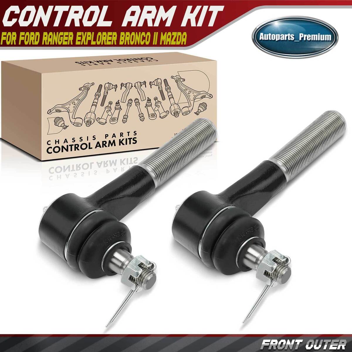 Explorer Ranger Bronco Replacement 2 Front Outer Tie Rod Ends For Ford  Explorer Ranger Bronco \u0026 Mazda B-Series 1983-1997 1997 Ford Ranger, image size:1200x1200