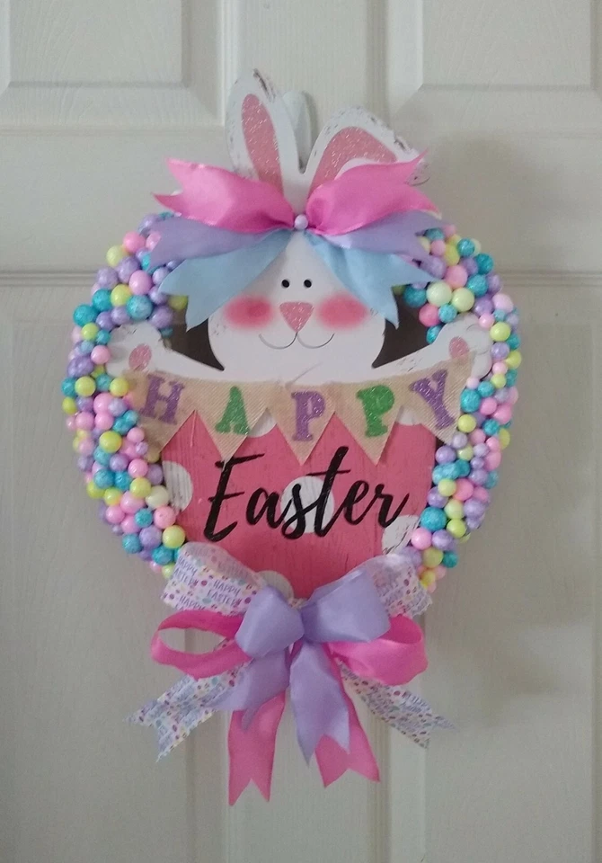 Corona de Pascua hecha a mano de 12". Foto 3 de 4