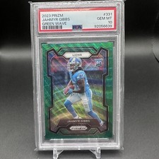 2023 Prizm Jahmyr Gibbs PSA 10 Green Wave Rookie #331 SP Gem Mint Lions
