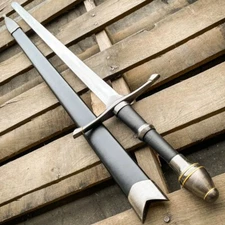 Middle Ages Medieval King Large Knights Classic Sword Crusader Blade w Scabbard