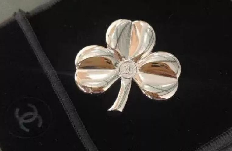 Chanel Clover Silver Metal Brooch Pin - Various Choices