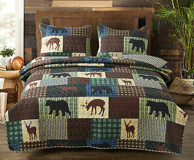 Wilderness Patch 2pc Twin Quilt Set, Twin Xl Lodge Bedding