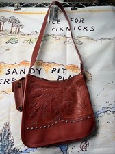 Genuine American West 100% Leather Purse W/ Matching Old Cell Phone Case