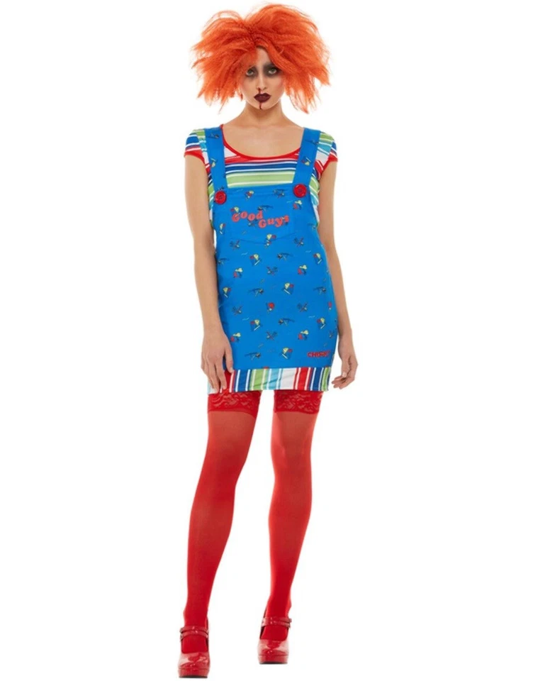 Ladies Halloween Chucky Lady Fancy Dress Costume Childs Play 2 Outfit by Smiffys — 第 4/4 张图片