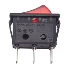 1PC Rocker Switch 16A250V Red With Lamp replace for Zing Ear ZE-235L US HX