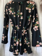 Urban Outfitters Pins & Needles Floral Ruffle Romper Long Sleeves Size S