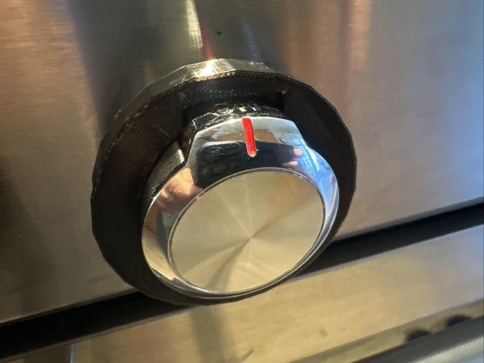 Perilla de gas impresa en 3D hecha a medida 5 anillos para estufas de gas KitchenAid - negra Foto 3 de 4