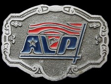 JL01155 REALLY NICE VINTAGE 1970s  AVP ORGANIZATION  PEWTER BELT BUCKLE