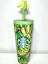 Starbucks + Farm Rio Summer 2025 Yellow Green Banana Cup Tumbler Drink Cup