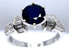 2.55ctw Diamants Et Ceylan Saphir Fixé En 18K Bague or Blanc