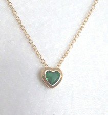 New emerald  Colour Heart Charm Pendant Necklace  With 18k Gold Plated 18" Chain