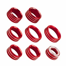 8x Red Center Control Switch Knob Trim For 2014-2018 Chevy Silverado Accessories