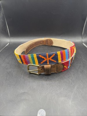 A Tail We Could Wag Colorful Cotton Weave Canvas BELT Buckle 42  Long LRG