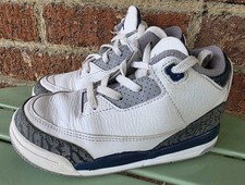 Nike Air Jordan 3 Retro White/Midnight Navy Toddler Sneakers DM0968-140- SZ 10 C