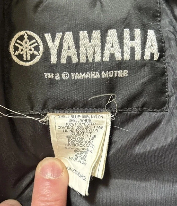 Chaqueta de moto de nieve Yamaha XL azul/blanco para mujer Foto 3 de 4