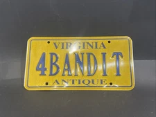 Va Licenses Plate 4BANDIT Antique Tag Smokey And The Bandit