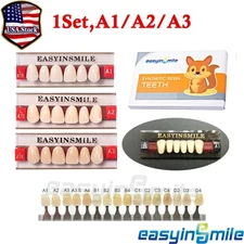Dental Acrylic Resin Teeth  Denture Anterior Upper Lower Full Set Shade A1/A2/A3