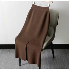 Autumn and Winter Knitted Pencil Skirt Women's One Step Skirt High Waist