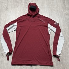 Waihana Hawaii Hooded Rashguard Long Sleeve Sun Top Mens XL Stretch SOS Maroon