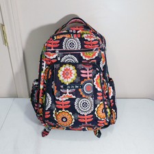 JuJuBe Paisley Floral Pattern Backpack Diaper Bag Black Multi