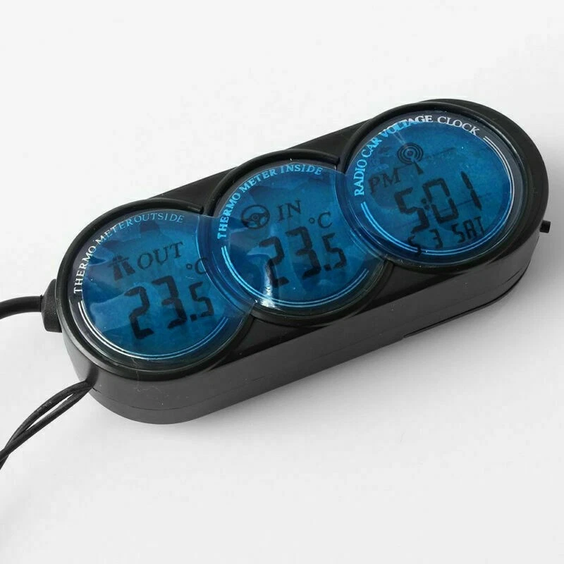 Car Mini Dashboard LED Backlight Digital Display Temperature Thermometer&Clock - Image 3 of 4