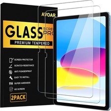 AVOAR 2 Pack Screen Protector for iPad 11th A16 2025  10th Generation BLACK