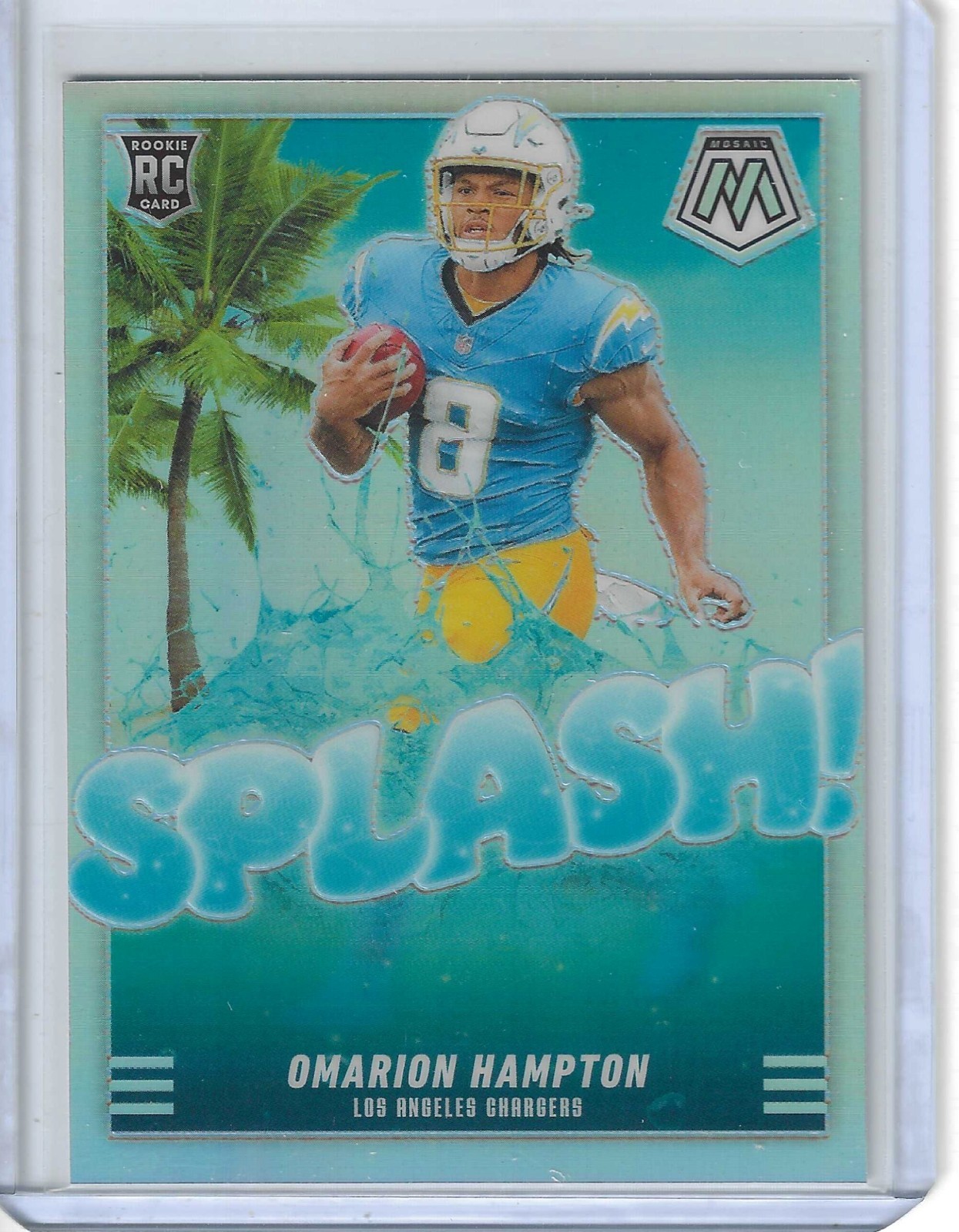 2025 Panini Phoenix - Omarion Hampton #20 Splash Silver Mosaic Prizm (RC)