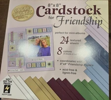 Paper Pizazz 8" X 8" Cardstock For Friendship 24 Textured Sheets acid-free NEW