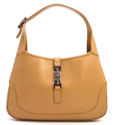 GUCCI Jackie 1961 Medium Bag Purse Beige Leather Classic 3306 Rare Authentic